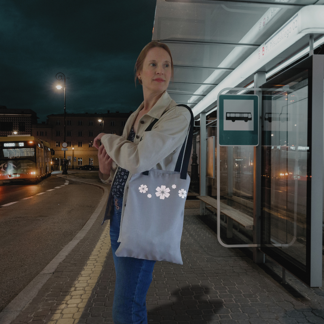 Malaga - tygväska med reflexmotiv