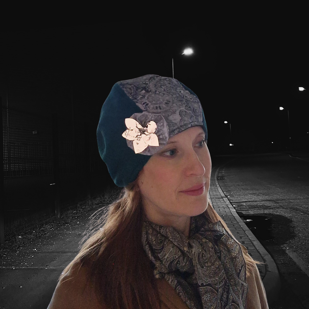 Florence - mössa med matchande reflexbrosch